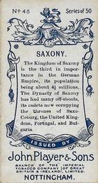 1905 Player's Countries Arms & Flags #45 Saxony Back