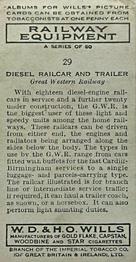 1938 Wills's Railway Equipment #29 Diesel Railcar and Trailer Back