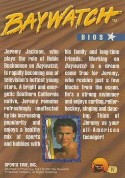 1995 Sports Time Baywatch - Platinum Cards #P7 Jeremy Jackson Back