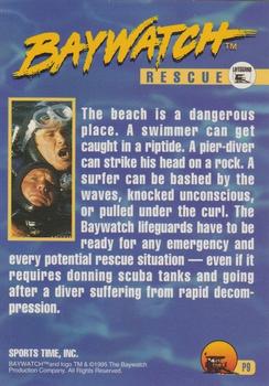 1995 Sports Time Baywatch - Platinum Cards #P9 The Beach Is a Dangerous Place Back