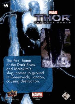 2013 Upper Deck Thor The Dark World #55 The Ark, Home of the Dark Elves Back