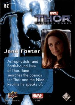 2013 Upper Deck Thor The Dark World #62 Jane Foster Back