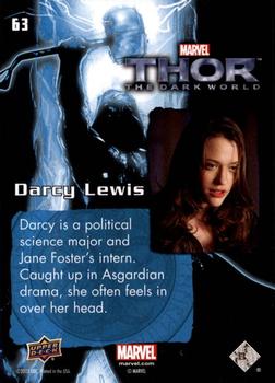 2013 Upper Deck Thor The Dark World #63 Darcy Lewis Back