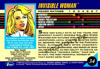 1992 Impel Marvel Universe - Promos #2 Invisible Woman Back