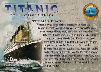 1998 Dart Titanic #34 Thomas Pears Back