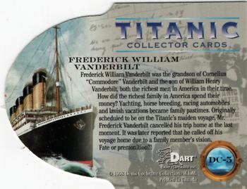 1998 Dart Titanic - Gold Foil Die Cuts #DC-5 Frederick William Vanderbilt Back
