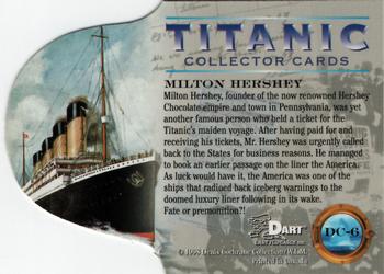 1998 Dart Titanic - Gold Foil Die Cuts #DC-6 Milton Hershey Back