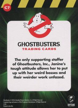 2016 Cryptozoic Ghostbusters - Character Bios Silver Foil #C7 Janine Melnitz Back