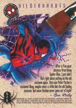 1996 SkyBox Premium Spider-Man - Canvas #5 Spider-Man Back
