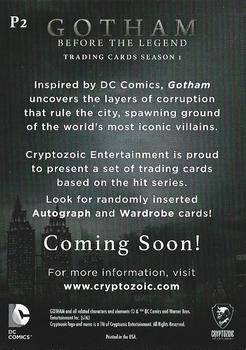 2016 Cryptozoic Gotham Season 1 #P1 Gotham: Before The Legend Back