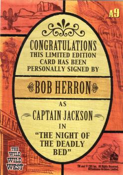 2000 Rittenhouse The Wild Wild West - Autographs #A9 Bob Herron Back
