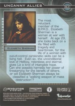 2004 Inkworks Hellboy - Uncanny Allies #BL3 Elizabeth Sherman Back