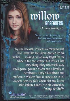 1998 Inkworks Buffy the Vampire Slayer Season 1 - Season One DVD Promos #M3 Willow Rosenberg Back
