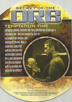 2003 Inkworks Tomb Raider: The Cradle of Life - Secret of the Orb #SO3 Temptation Time Back