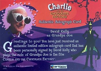 2005 ArtBox Charlie and the Chocolate Factory - Autographs #NNO David Kelly Back