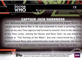 2016 Topps Doctor Who Extraterrestrial Encounters #19 Captain Jack Harkness Back