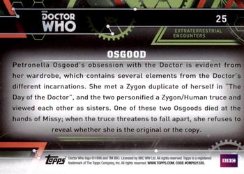 2016 Topps Doctor Who Extraterrestrial Encounters #25 Osgood Back