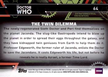 2016 Topps Doctor Who Extraterrestrial Encounters #64 The Twin Dilemma Back