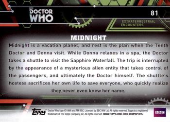 2016 Topps Doctor Who Extraterrestrial Encounters #81 Midnight. Back