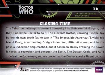 2016 Topps Doctor Who Extraterrestrial Encounters #86 Closing Time Back