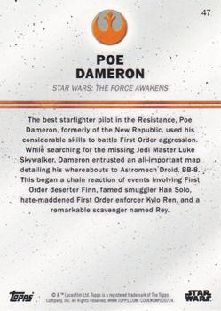 2016 Topps Star Wars Card Trader #47 Poe Dameron Back
