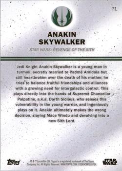 2016 Topps Star Wars Card Trader #71 Anakin Skywalker Back