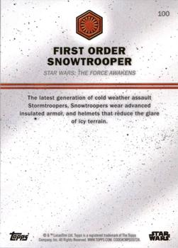 2016 Topps Star Wars Card Trader #100 First Order Snowtrooper Back