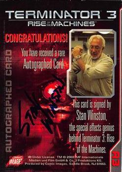2003 Comic Images Terminator 3 - Autographs #A3 Stan Winston Back