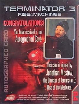 2003 Comic Images Terminator 3 - Autographs #A4 Jonathan Mostow Back
