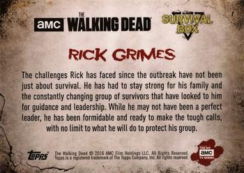 2016 Topps The Walking Dead Survival Box #1A Rick Grimes Back