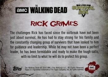 2016 Topps The Walking Dead Survival Box #1B Rick Grimes Back