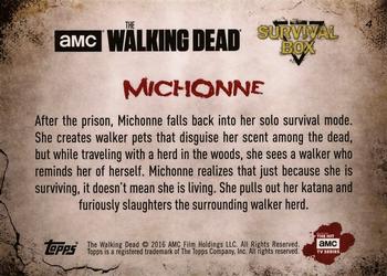 2016 Topps The Walking Dead Survival Box #4 Michonne Back