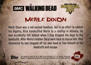 2016 Topps The Walking Dead Survival Box #11 Merle Dixon Back