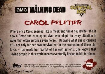 2016 Topps The Walking Dead Survival Box #13B Carol Peletier Back