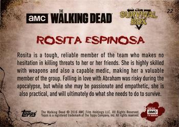 2016 Topps The Walking Dead Survival Box #22 Rosita Espinosa Back