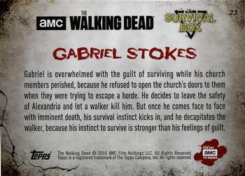 2016 Topps The Walking Dead Survival Box #23A Gabriel Stokes Back
