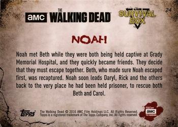 2016 Topps The Walking Dead Survival Box #24 Noah Back