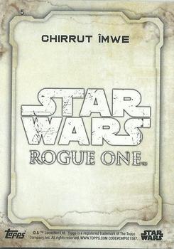2016 Topps Star Wars Rogue One Series 1 #5 Chirrut Imwe Back