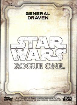 2016 Topps Star Wars Rogue One Series 1 #10 General Draven Back