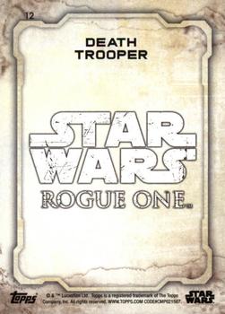 2016 Topps Star Wars Rogue One Series 1 #12 Death Trooper Back