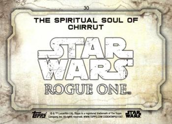 2016 Topps Star Wars Rogue One Series 1 #30 The Spiritual Soul of Chirrut Back