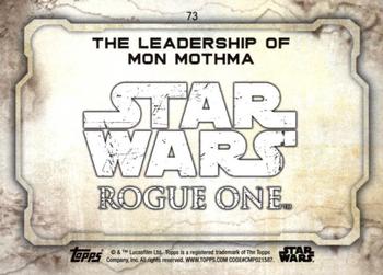 2016 Topps Star Wars Rogue One Series 1 #73 The Leadership of Mon Mothma Back