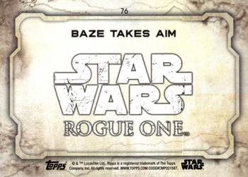 2016 Topps Star Wars Rogue One Series 1 #76 Baze Takes Aim Back
