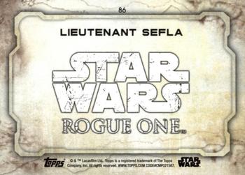 2016 Topps Star Wars Rogue One Series 1 #86 Lieutenant Sefla Back