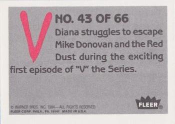 1984 Fleer V #43 Diana Runs for Cover Back