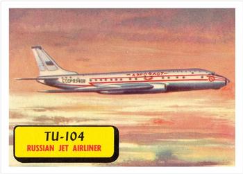 1957 Topps Planes (R707-2) - Red Back #36 TU-104 Front