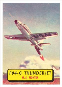 1957 Topps Planes (R707-2) - Red Back #46 F-84G Thunderjet Front
