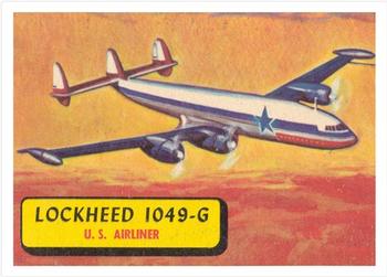1957 Topps Planes (R707-2) - Red Back #55 1049-G Super Constellation Front