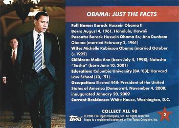 2009 Topps President Obama - Gold Foil Stamp #2 Obama: Just the Facts Back