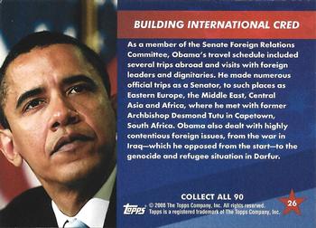 2009 Topps President Obama - Gold Foil Stamp #26 Building International Cred Back
